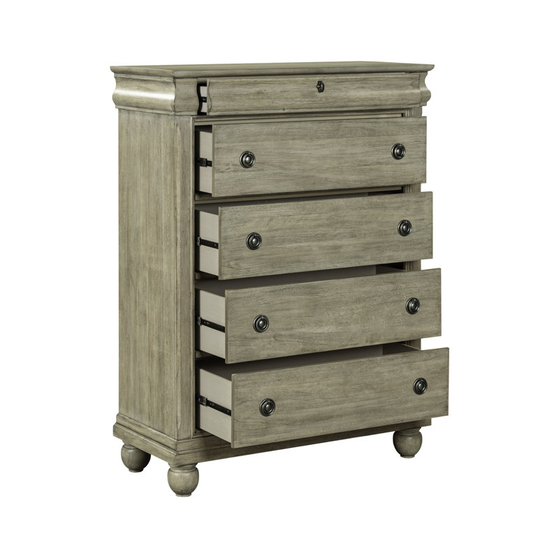 Commode 5 tiroirs, Brun
