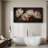 Rustic Brown Floral Artwork, Neutral Bedroom Wall Pictures, Giclee Canvas Digital Print Extra Large Framed Wall Art-111652406-111652405
