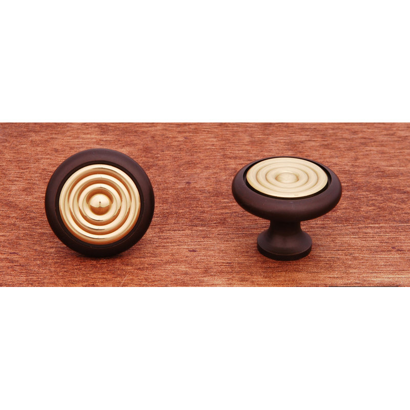 CK Series 1 1/4" Diameter Mushroom Knob, Oil Rubbed / Brass
