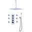 Système de douche thermostatique de luxe avec pomme de douche et pomme de douche carrée avec valve brute