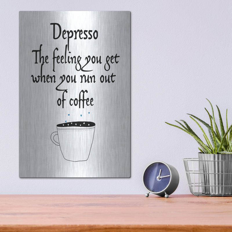 Art mural en métal «Depresso» par Jan Weiss Lark Manor ™, H 16 po x l 12 po