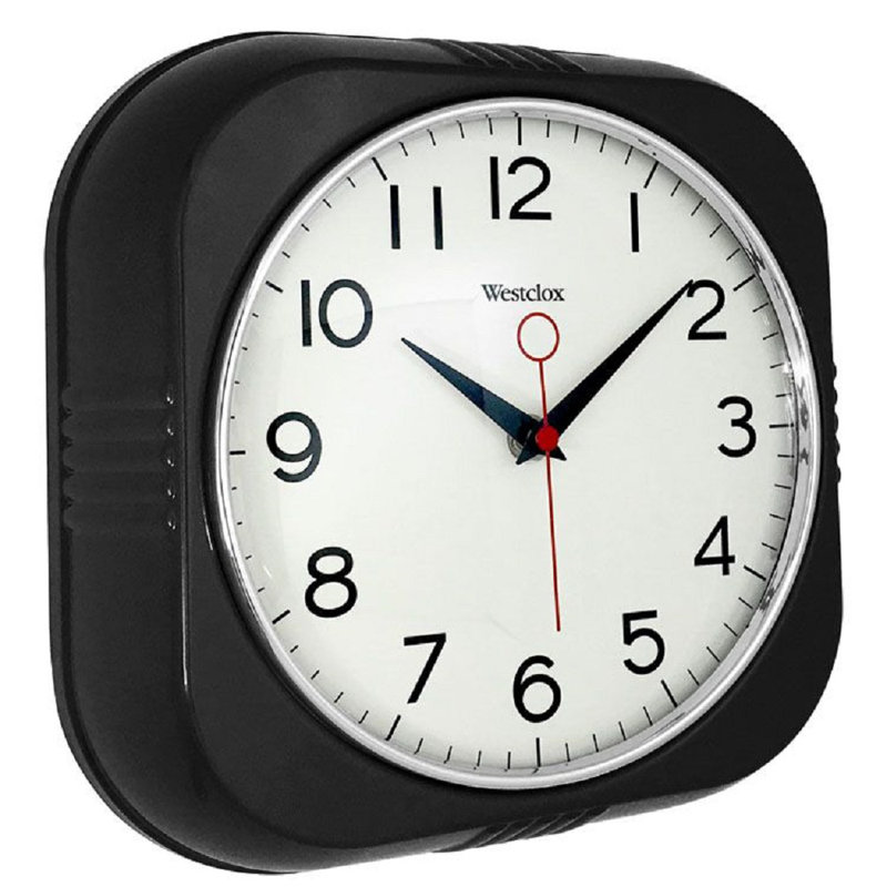 Westclox Black 1950's Retro Square Wall Clock