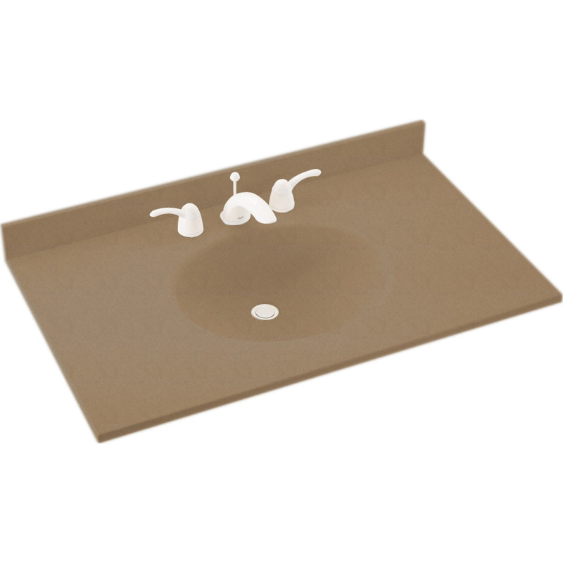 Plateau de meuble-lavabo simple 43 po Ellipse, Orge