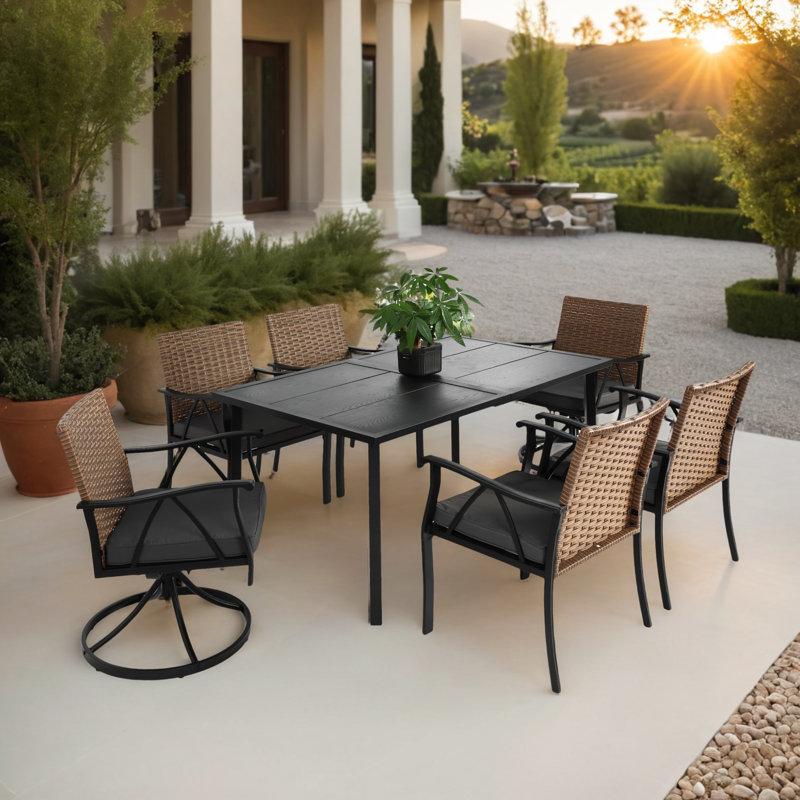 7 Pieces Patio Dining Set Outdoor Furniture Set with Dining Table and Chairs