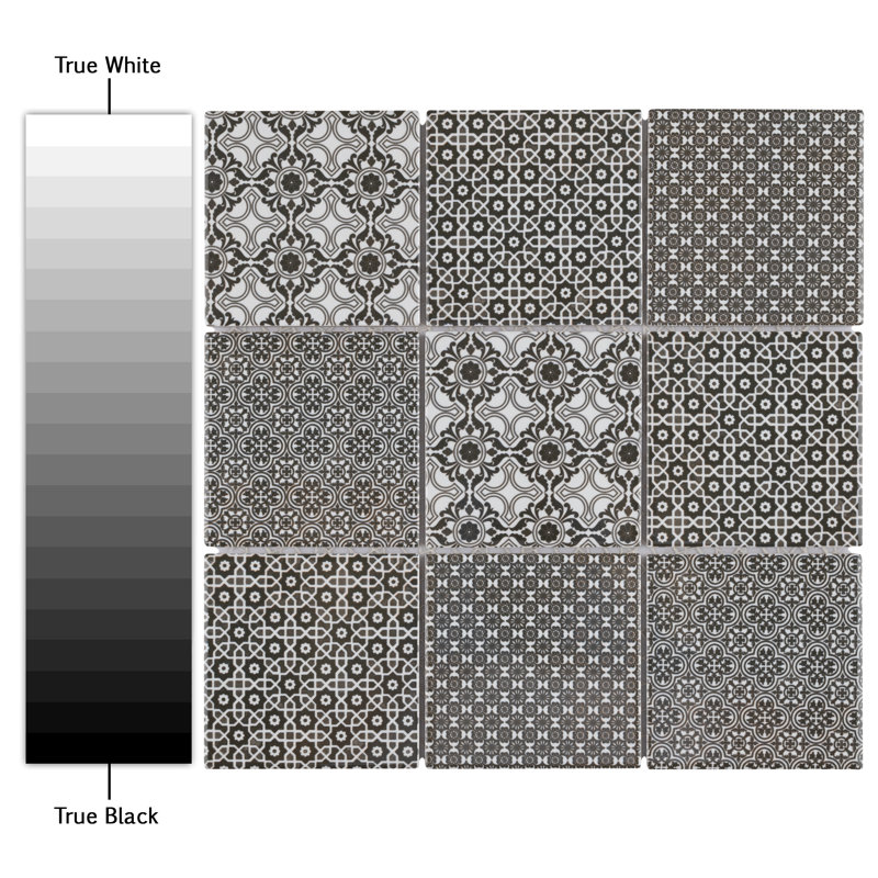 Classico 4" x 4" Porcelain Grid Mosaic Wall & Floor Tile, Black