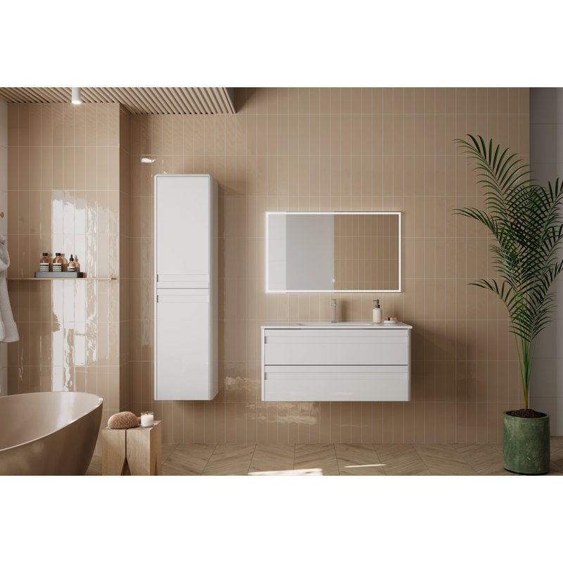 Armoire-lavabo simple 2 tiroirs DAX Venice 28 po avec cuve Onix, Vison mat