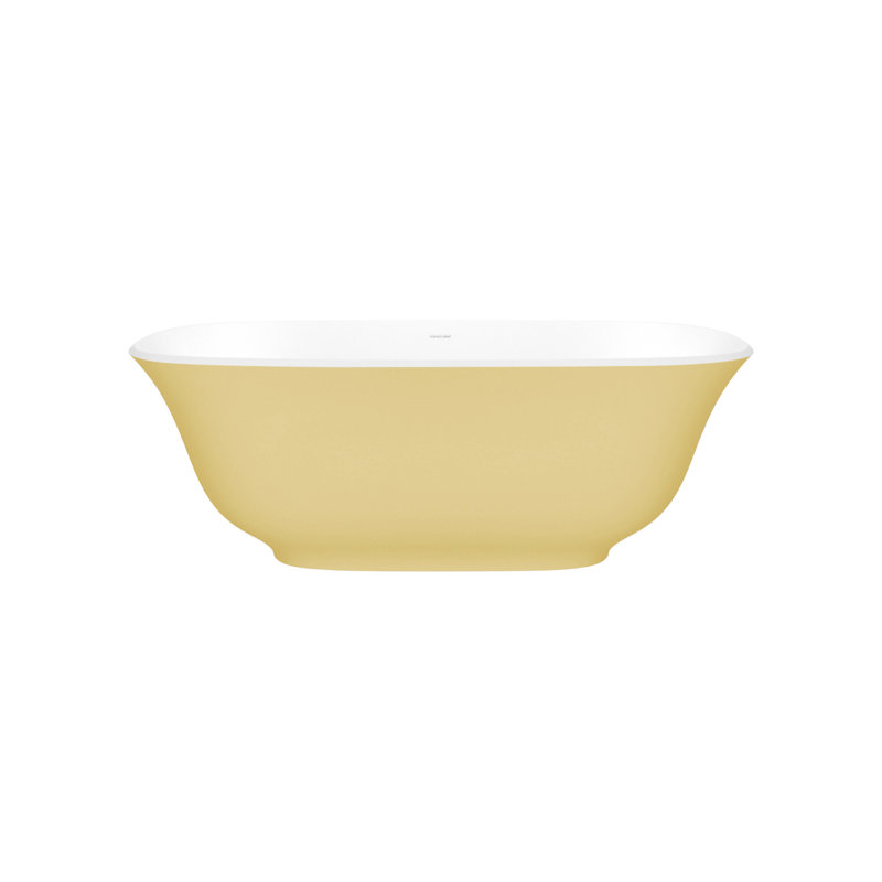 Amiata 59.75" x 28.625" Freestanding Soaking Bathtub with Void, Matted White, Yellow Gray - Matte