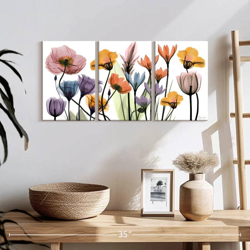 «Vibrant Flowerscape», reproduction d'art sur toile, H 12 po x l 26 po x P 1 po