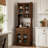 Modern Kitchen Pantry Cabinet With Glass Doors