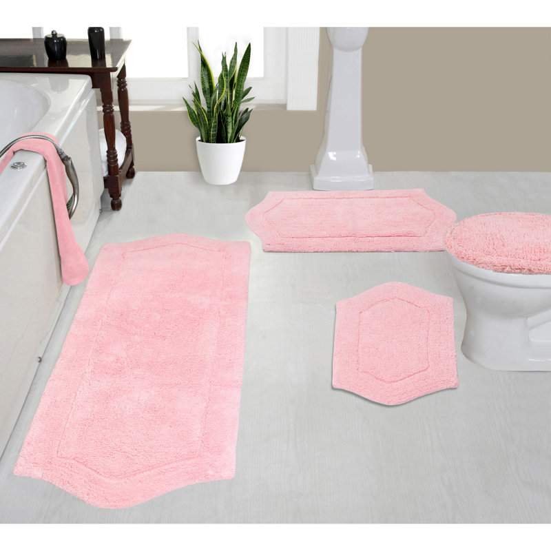 Tapis pour salle de bain Delean, Rose