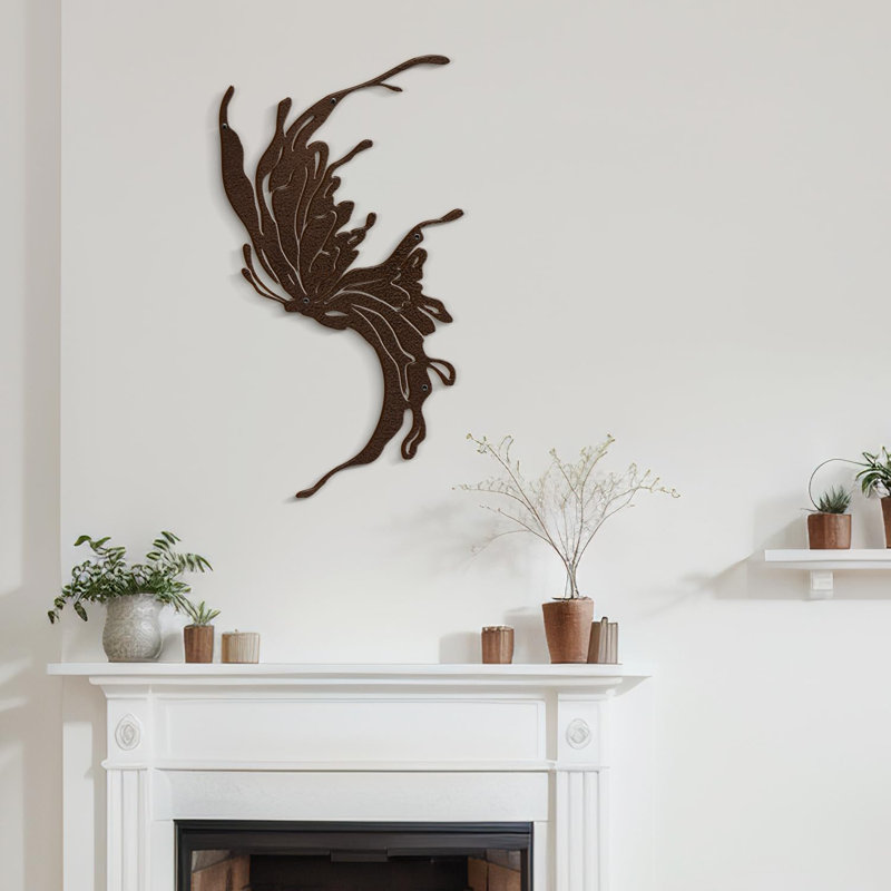 Décoration murale en métal doré minimaliste moderne abstrait, H 18 po x l 12 po x P 0,05 po, Bronze