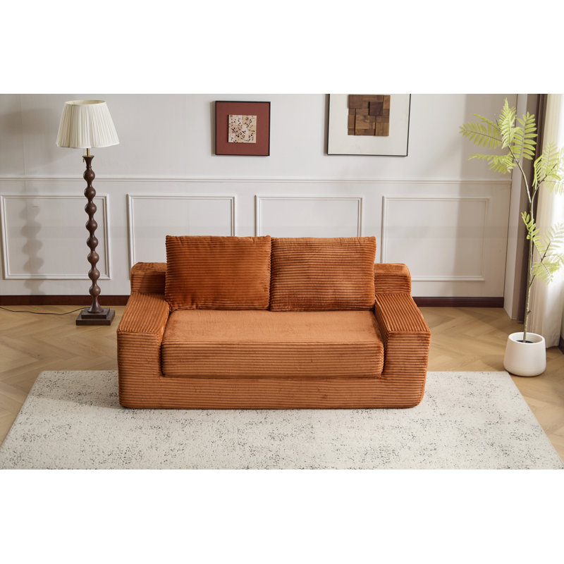 Comfortable Deep Seat Sofa Bed, Orange