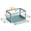 Boîte de rangement pliable, 5 ouvertures latérales empilables avec couvercle, roues, loquets de sécurité, poignées-12971098-12971100