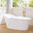 66'' W,63 GALLONS Freestanding Acrylic Soaking  Bathtub With Drain And Overflow Holes