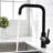 Single Handle Matte Black Kitchen Faucet 1 Hole For Outdoor Showers Ceramic Filler Lever Laundry