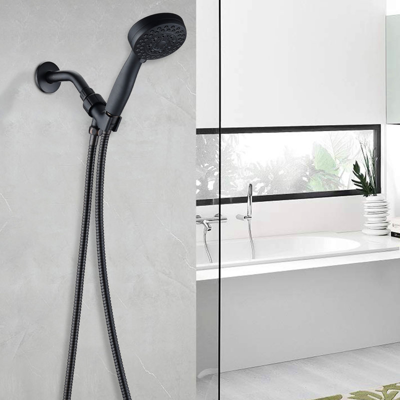 Oil-Rubbed Bronze Handheld Spray Head - 5 Function Modes, Stable Bracket, Abs, With Hose High Shower Patterns, Wear Color