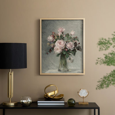 Impression florale vintage encadrée CCXVI - bois massif