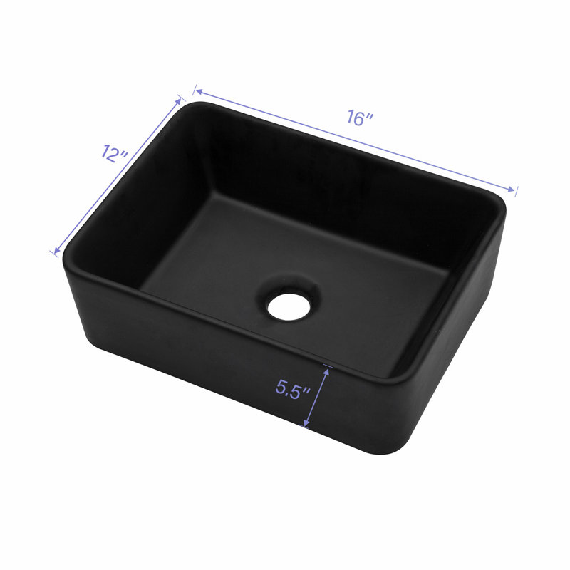 Lavabo de salle de bain rectangulaire en céramique, vasque de salle de bain
