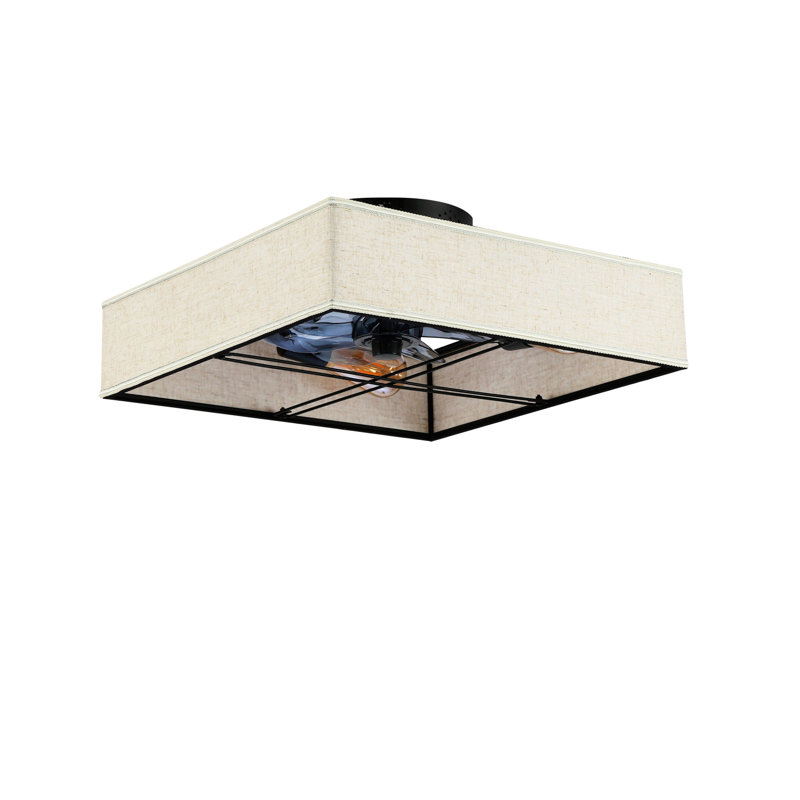 Ventilateur de plafond encastré en tissu 16,6 po Farmhouse