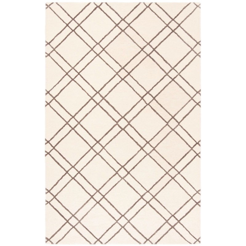 Tapis ivoire en laine touffeté à la main Milroy, Rectangle 5 pi x 8 pi