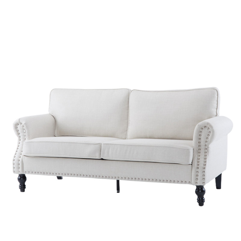 68" Upholstered 2 Seat Loveseat With Nailhead Trim