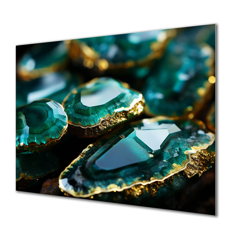 Pierre émeraude verte Amazonite verte - pierre, art mural en métal géode MT136136, H 30 po x l 40 po x P 1,5 po