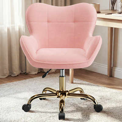 Modern Velvet Vanity Chair with Wheels