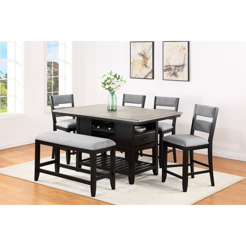 Transitional Style Counter-height Seat In Fabric - Comfortable & Stylish Bench Elegant Contemporary Design