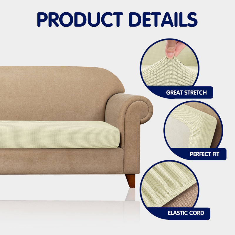 Box Cushion Armchair Slipcover, Ivory