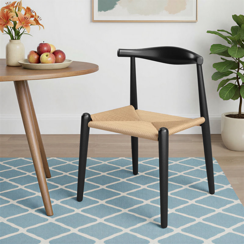 Ardo Solid Wood Dining Chair, Black/Natural