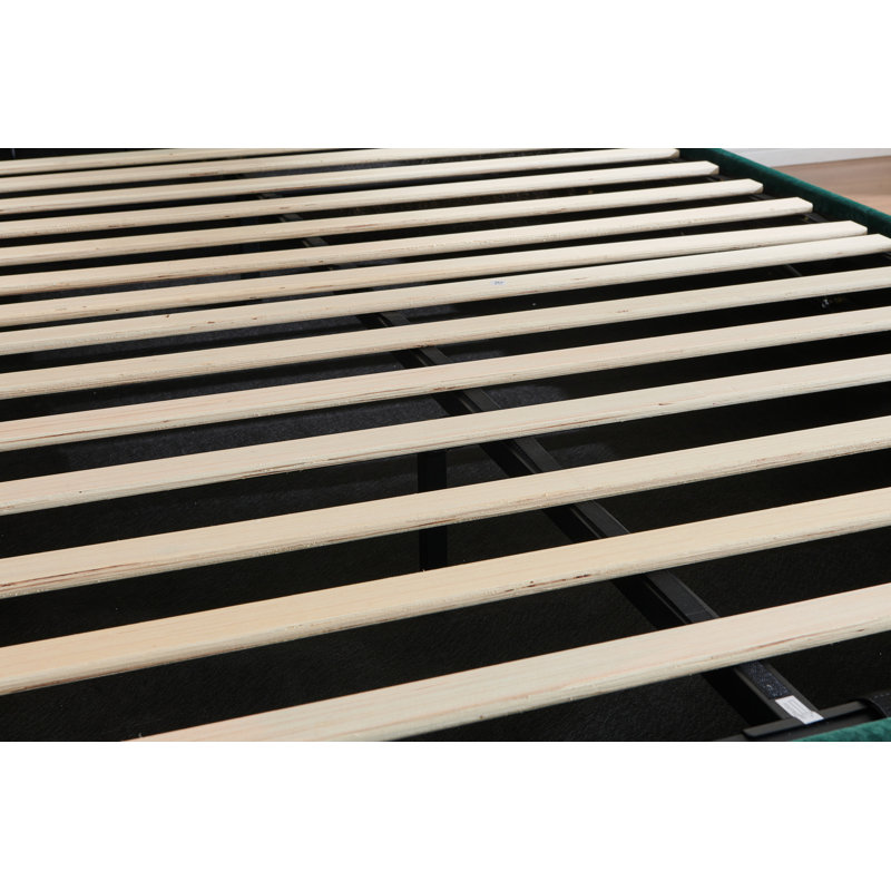 Lit plateforme avec rangement Daizia, Vert, Très grand