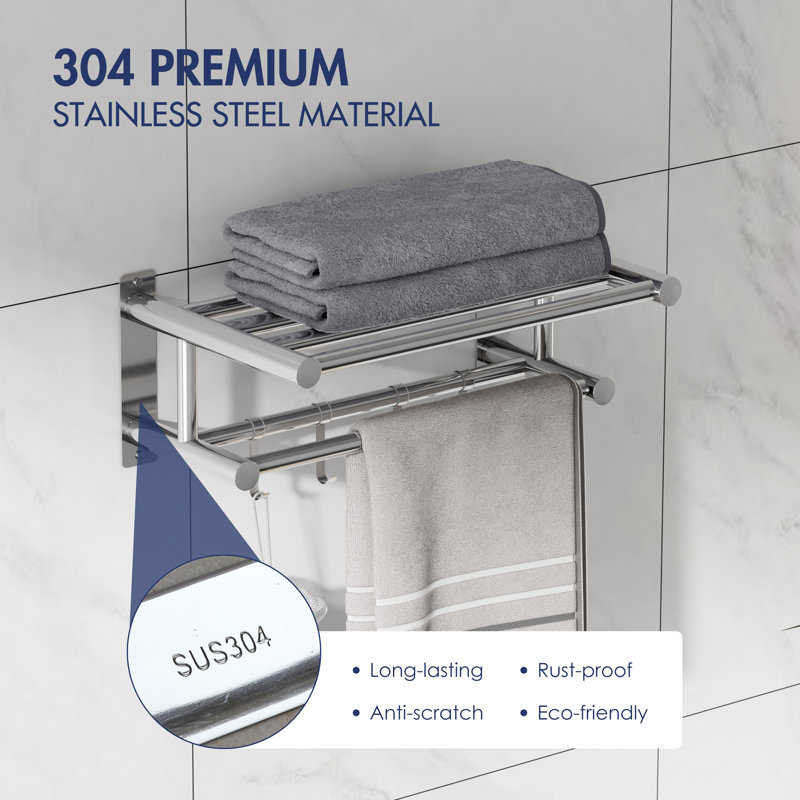 2 Wall Mounted Required Towel Rack