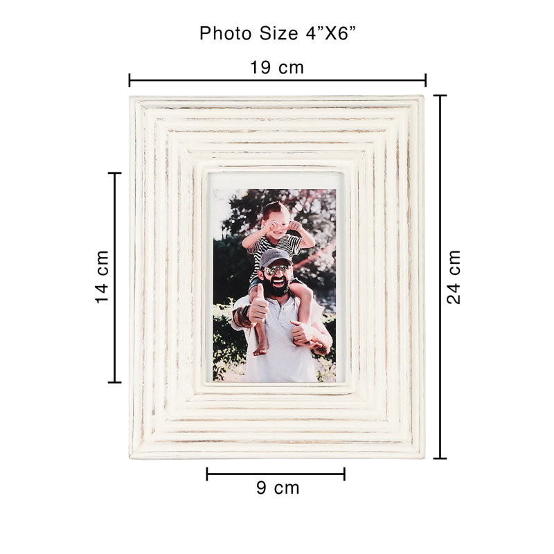 Morwenna White Wood Picture Frame, 7.48" x 9.45"