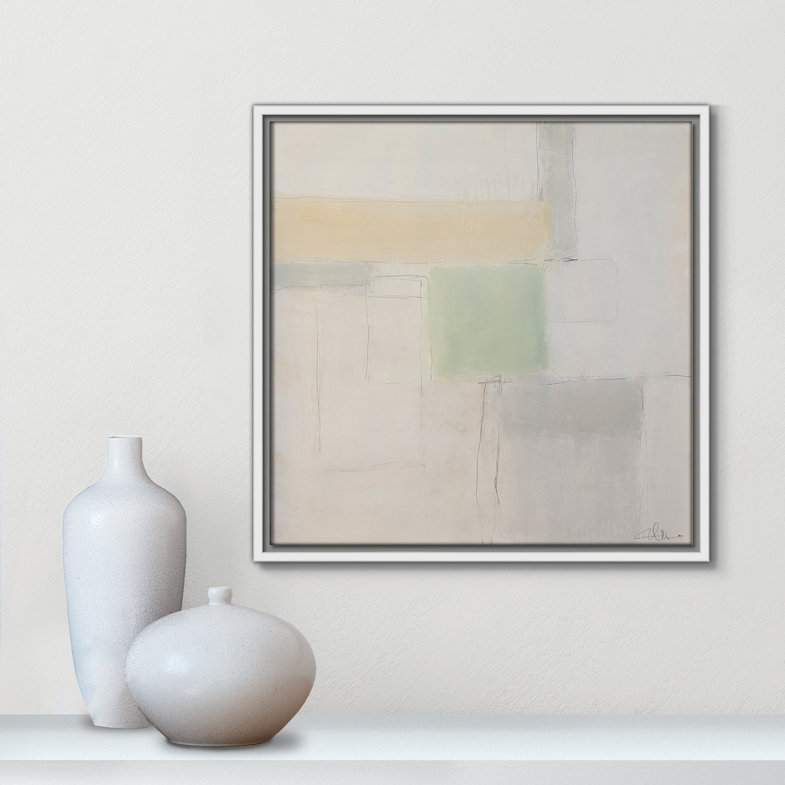 Veasey "Powder Room Whispers-I" Print, 17.5" H x 17.5" W x 2" D, White Framed