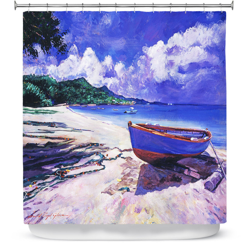 Rideau de douche simple bateau fish file
