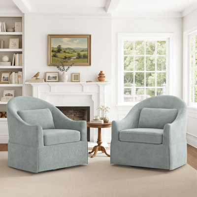 Fauteuil demi-tonneau pivotant avec coussin lombaire l 30,3 po Martha (ensemble de 2)