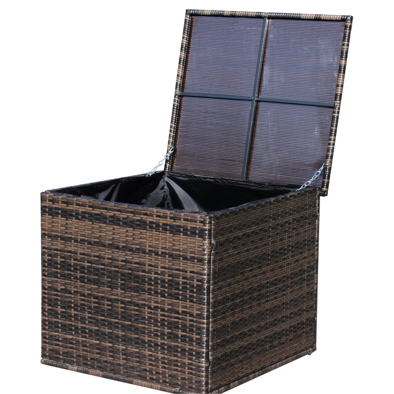Canapé modulaire d'extérieur avec rangement - boîte de charme brune 3 pièces