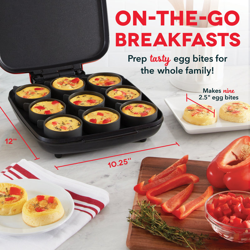 Dash Family Size Egg Bite Maker, Red