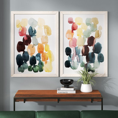 Desert Stones I - ensemble de 2 peintures sur toile encadrées