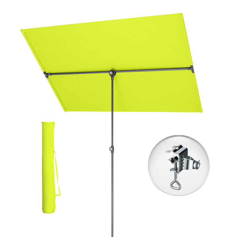 180cm X 130cm Rectangular Balcony Parasol, Chartreuse