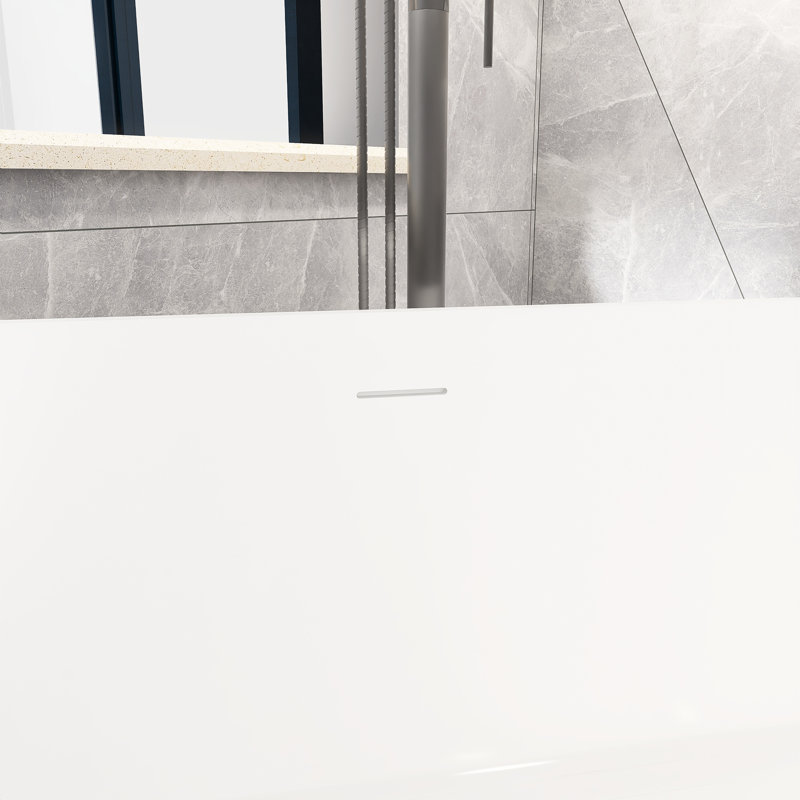 62.9'' x 29.52'' Soaking Solid Surface Bathtub