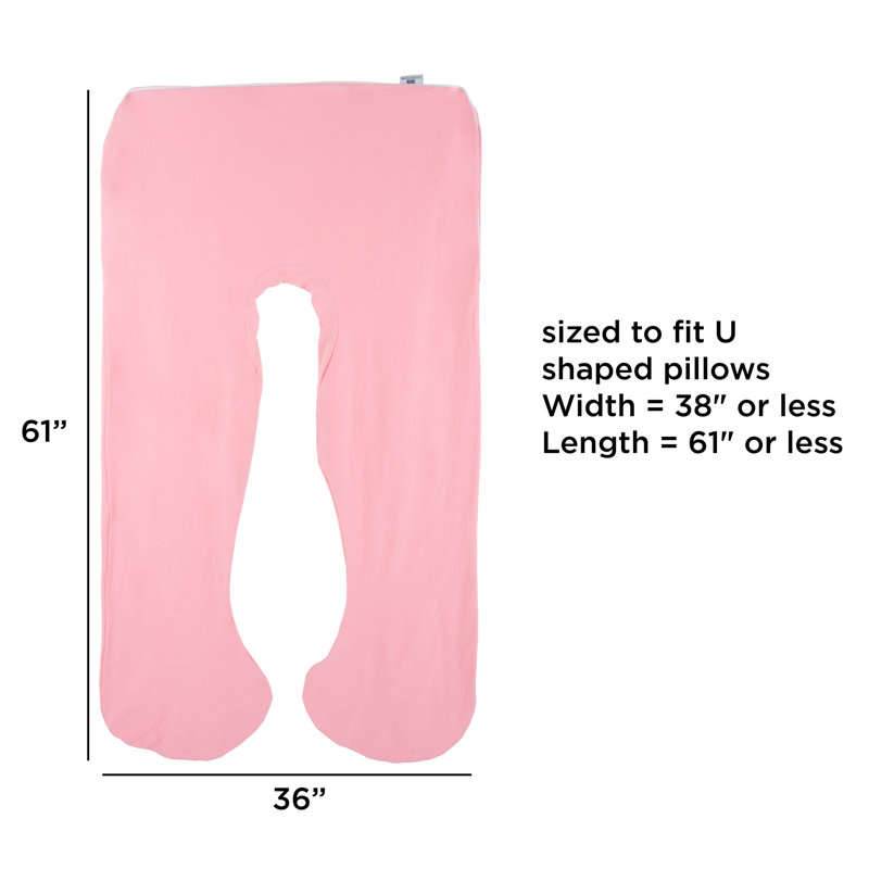  Full Body Pregnancy Pillow Cover- U-Shaped Soft Cotton Replacement Pillowcase with Zipper, Taffy