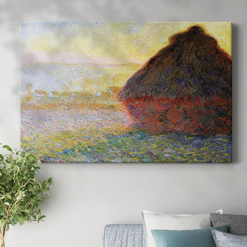Grainstack at Sunset, 1891, galerie tendue sur toile, H 8 po x l 12 po