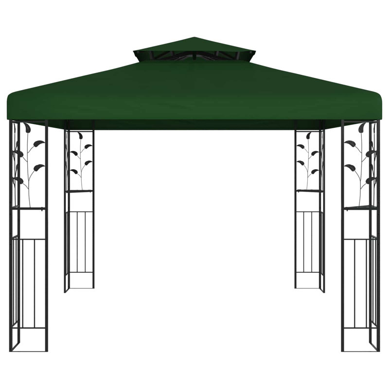 vidaXL Gazebo Polyester and Steel Outdoor Shade Backyard Structure Sunshade, 268m H x 300m W x 300m D, Green