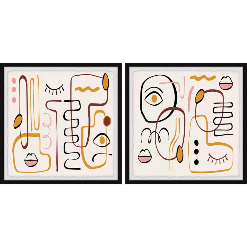 Neuhaus Mutual Attraction by Marmont Hill - 2 Piece Single Picture Frame Painting Set, 81cm H x 81cm W x 3.81cm D