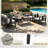 Junco Teak Outdoor Six-person Patio Set With Cushions And Two Tables-1857607739-1857607737