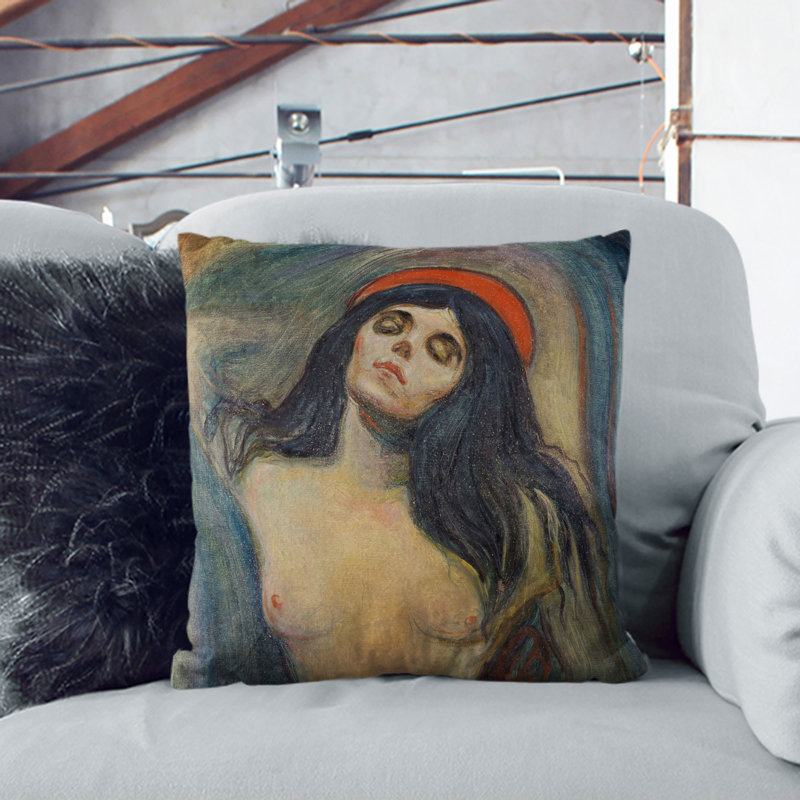 Square Cushion, 40cm H x 40cm W x 15cm D, White