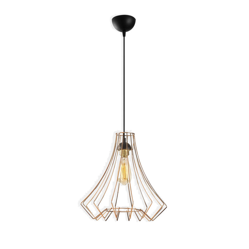 Adjustable Height Metal Body Single Cage Pendant