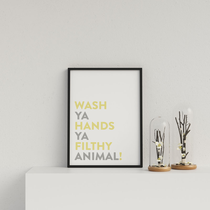 Wash Ya Hands V1 Y&G by Vouvart - Single Picture Frame Print