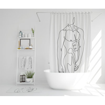 Naves Polyester Shower Curtain Set